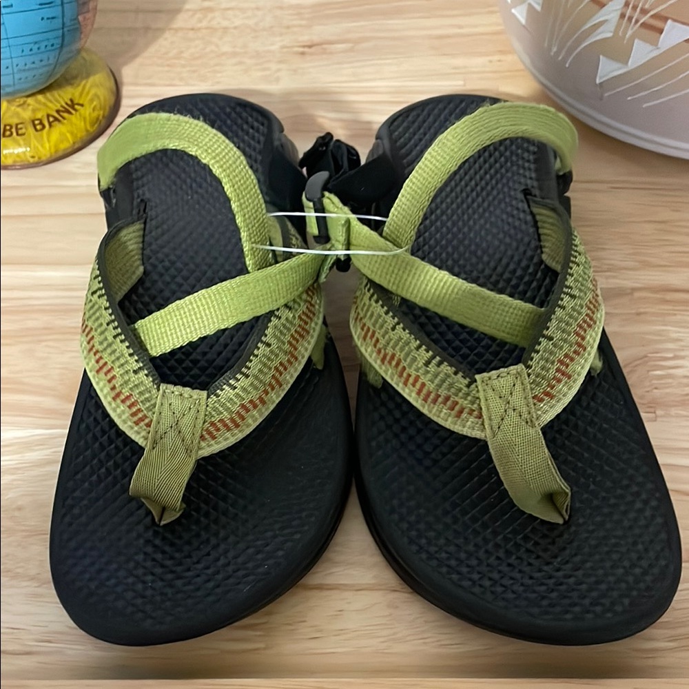 Chaco Black and Green Sandals